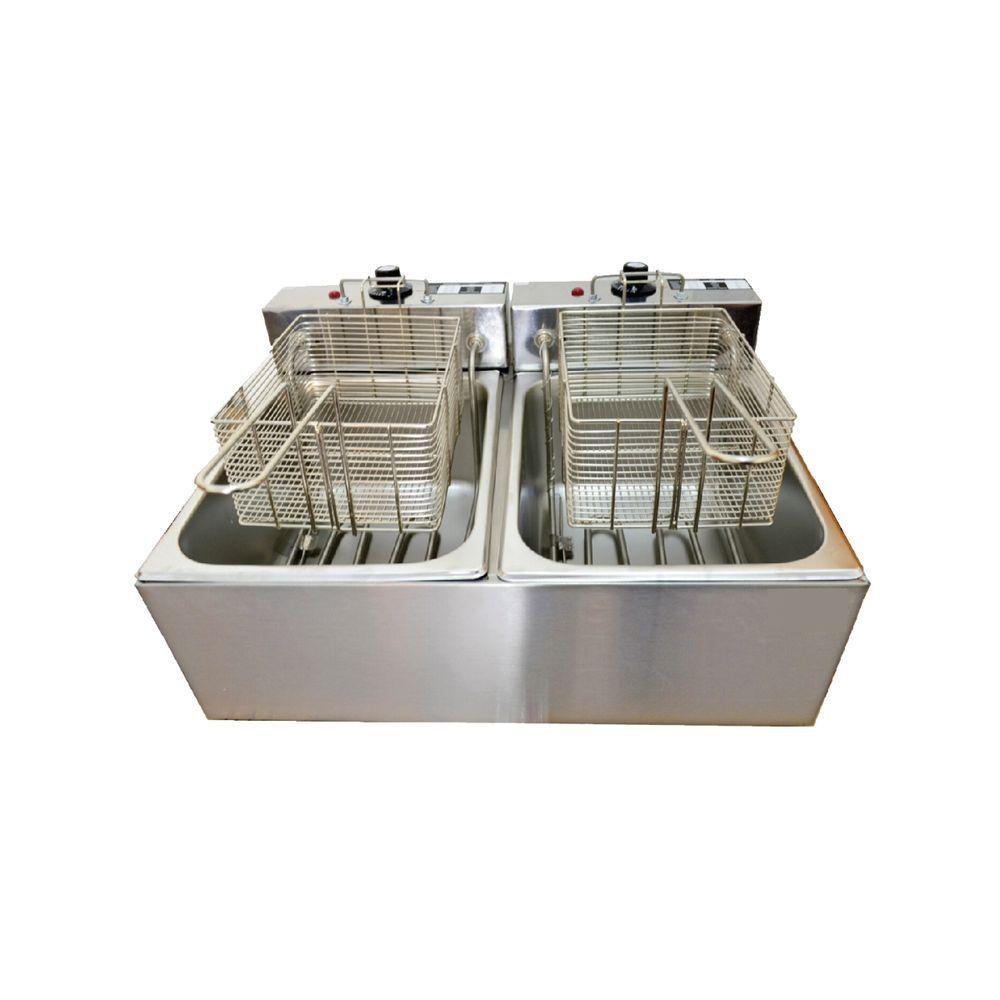 Fritadeira Elétrica 2 Cubas Plus Aço Inox 10L 110V 3600W - 1