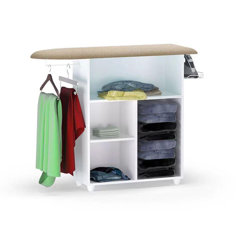 Armário Com Tábua De Passar Mariana Branco E Preto - 3