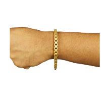 Pulseira De Cubinho Elo Duplo 6Mm Moeda Antiga Nao Enferruja - 1