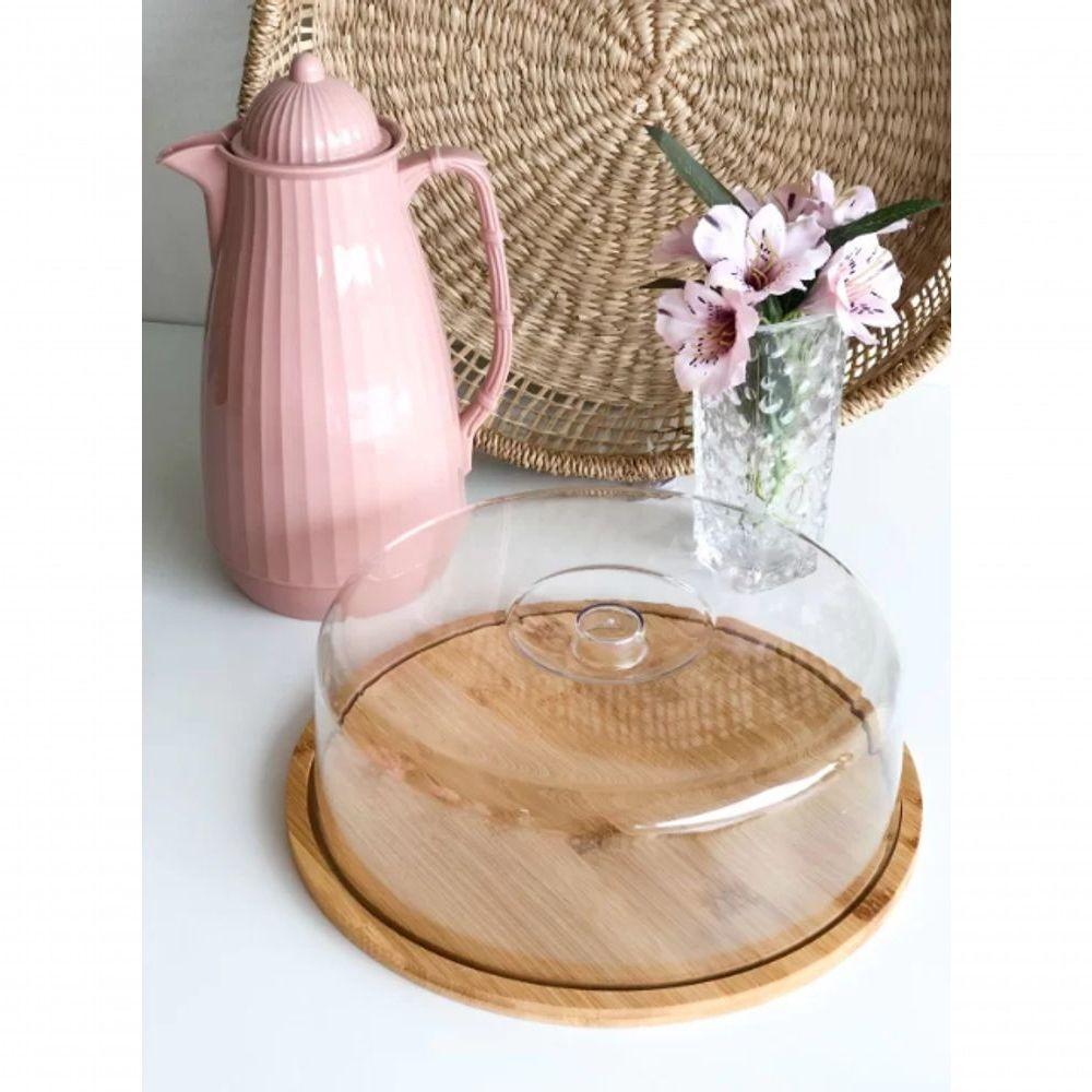 Prato Com Cúpula Em Bambu Ecokitchen 27,5x9cm Mimo Style - 3