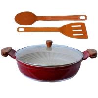 Frigideira Vermelha Antiaderente Marmorizado Talher05 Am30Cm - 1