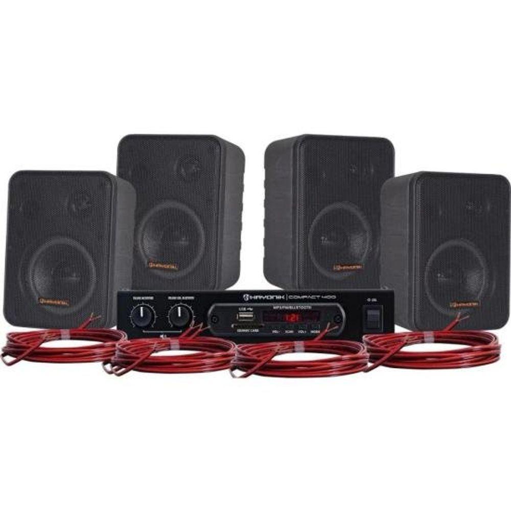 Kit Som Ambiente 400W Musical Ambience 4000 V2 Preto Hayonik - 1