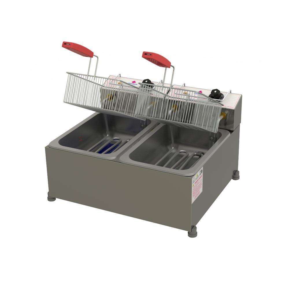 Fritador Tacho Fritura Retangular 10 Litros 2 Cubas óleo Pr-20e Progás 127v 127v - 1
