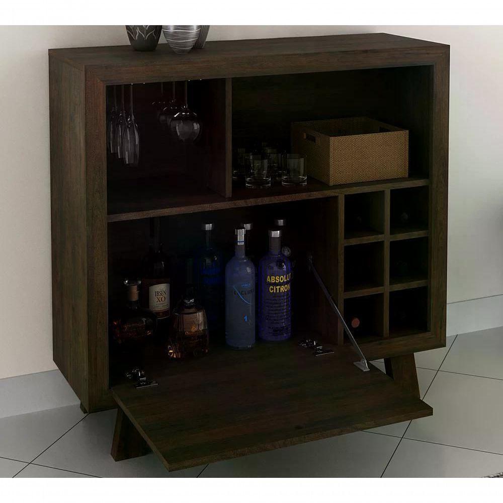 Adega Bar Com Suporte Para Taças Ad5002 Rustico Rustico - 4