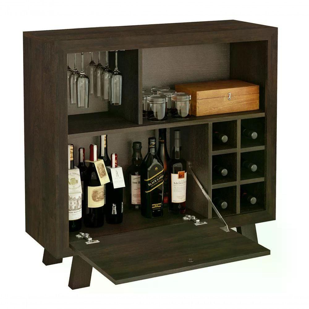 Adega Bar Com Suporte Para Taças Ad5002 Rustico Rustico - 7