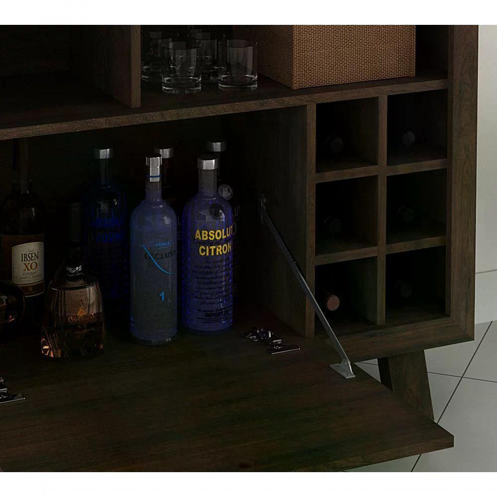 Adega Bar Com Suporte Para Taças Ad5002 Rustico Rustico - 8