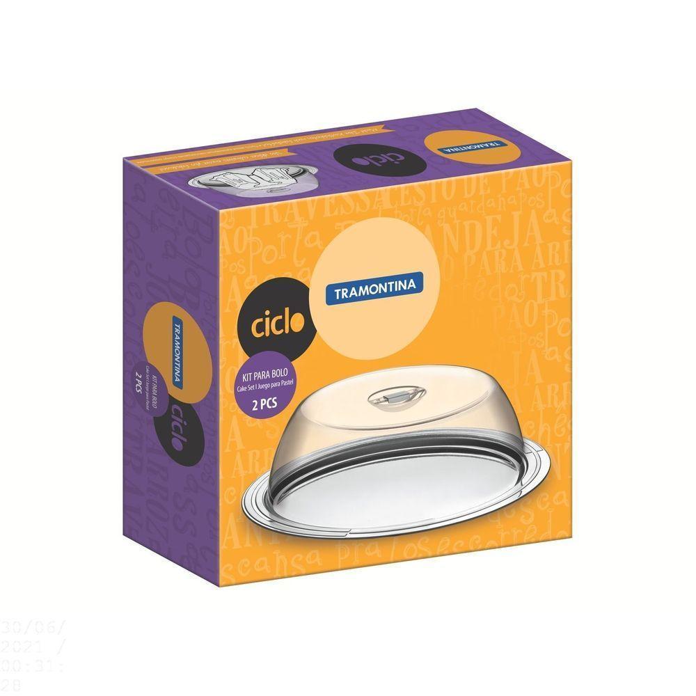 Porta Bolo Tramontina Ciclo Em Aço Inox Com Tampa 33 Cm Tramontina - 3