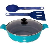 Frigideira Azul Antiaderente Em Cerâmica Talher 01 Aa 30Cm - 1