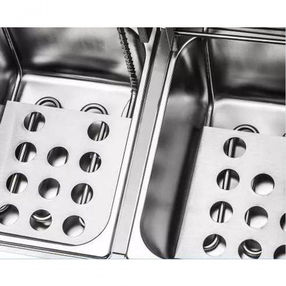 Fritadeira Elétrica 2 Cubas Aço Inox 10 Litros 110V 3600W - 2