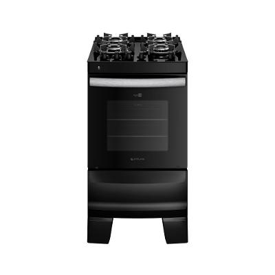 Fogão 4 Bocas Preto Com Mesa De Vidro Atlas Agile Up Bivolt