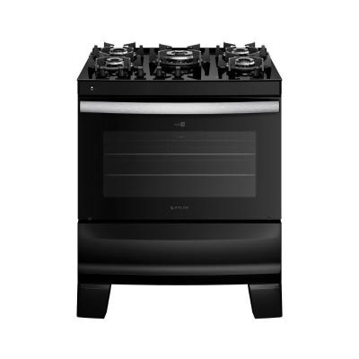 Fogão 5 Bocas Preto Com Mesa De Vidro Atlas Agile Up Bivolt