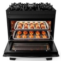 Fogão 5 Bocas Preto Com Mesa De Vidro Atlas Agile Up Bivolt - 5