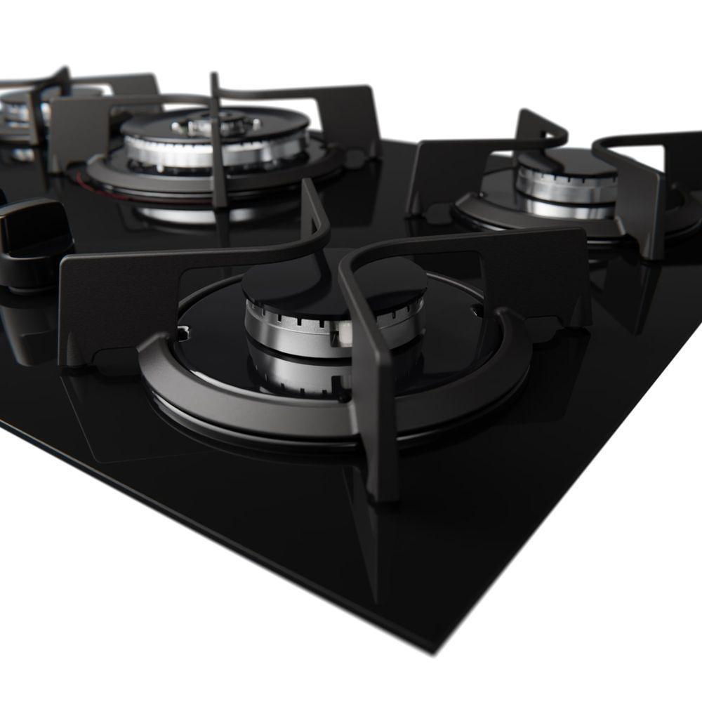 Cooktop 5 Bocas Preto Com Mesa De Vidro E Tripla Chama Dako Supreme Bivolt - 4