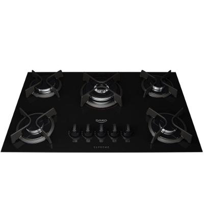 Cooktop a Gás Dako Supreme 5 Bocas Vidro Temperado Tripla Chama Preto Bivolt