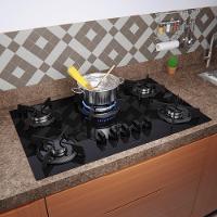 Cooktop 5 Bocas Preto Com Mesa De Vidro E Tripla Chama Dako Supreme Bivolt - 8