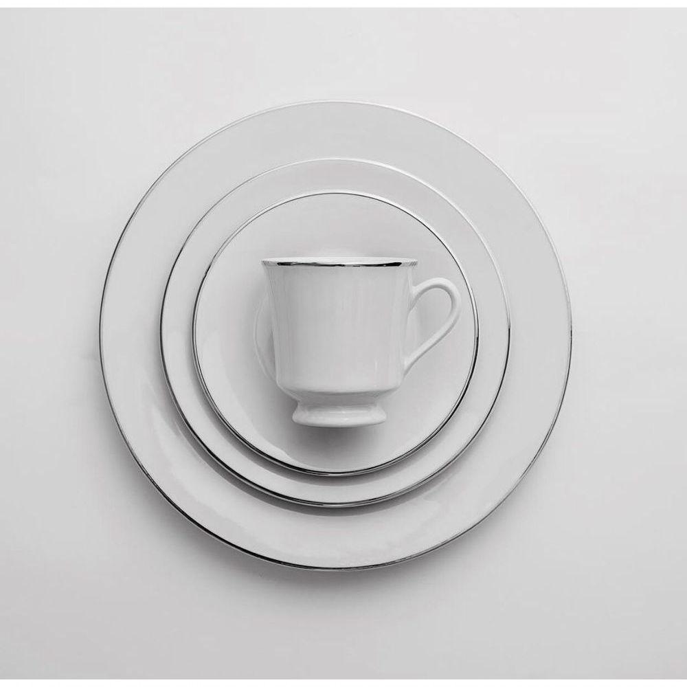 Conjunto De Xícara De Chá Com Pires 06 Peças Prata - 2