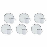 Conjunto De Xícara De Chá Com Pires 06 Peças Prata - 1