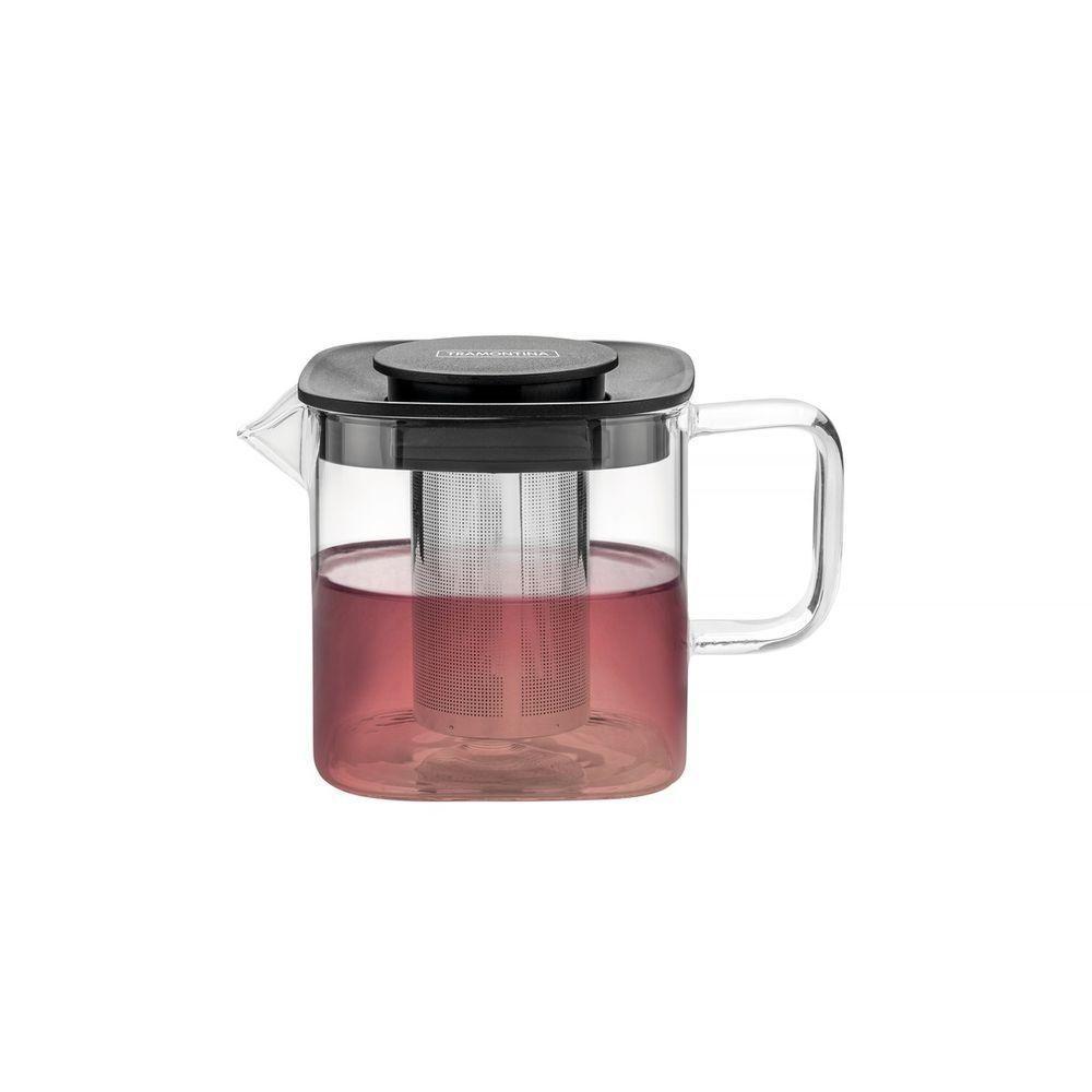 Bule p/ Chá Tramontina em Vidro e Aço Inox com Infusor 600Ml - 1