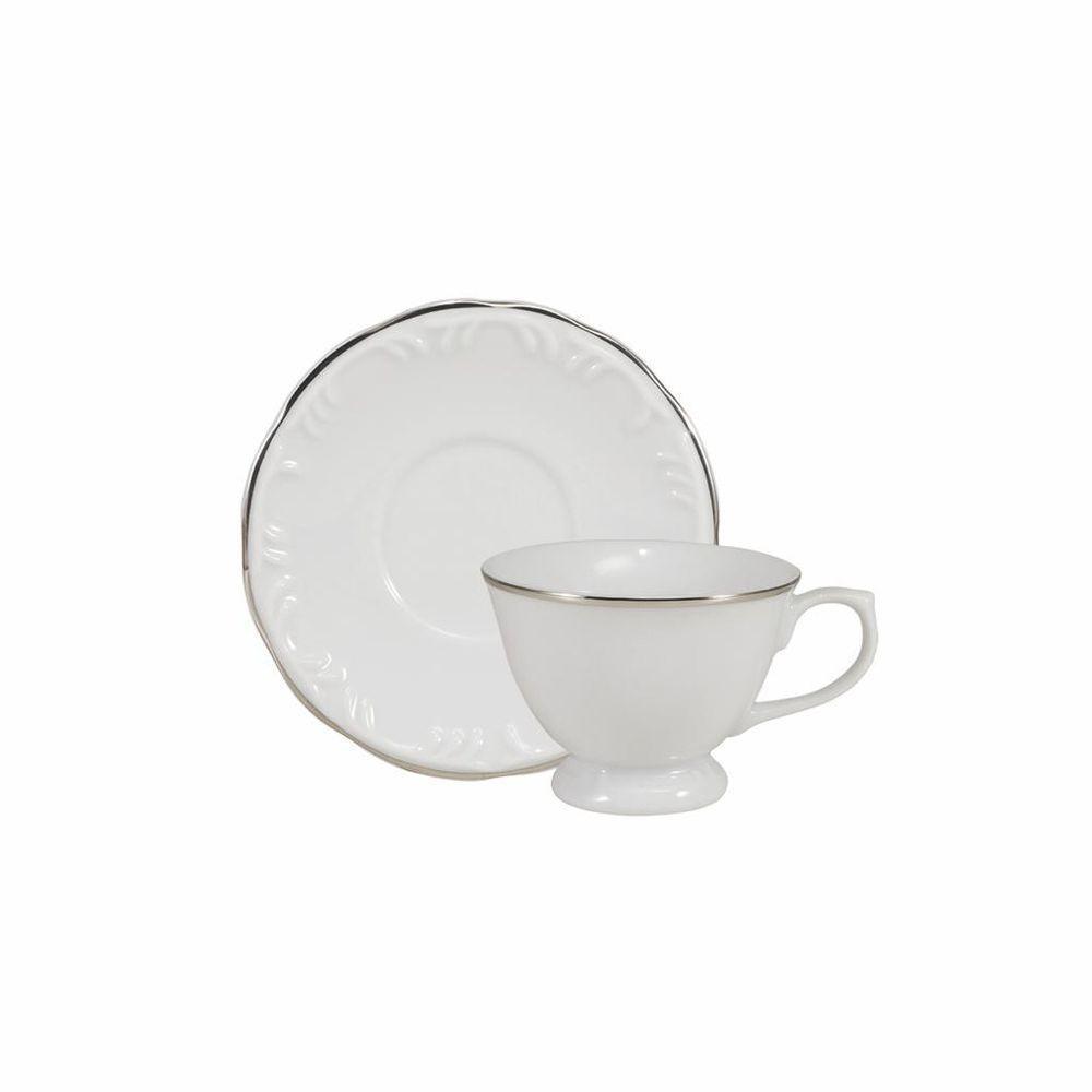 Conjunto De Xícara De Café Com Pires 06 Peças Prata - 2