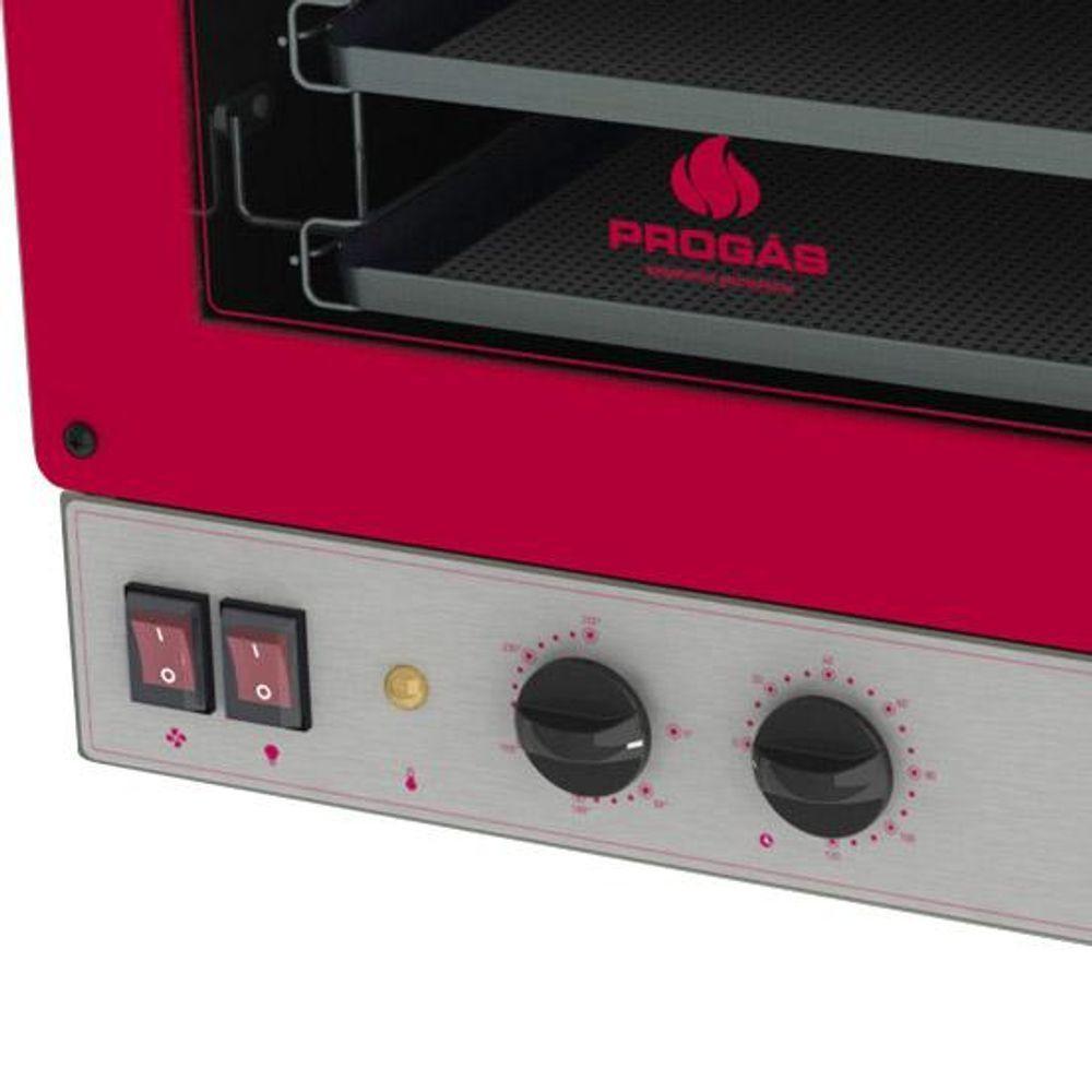 Kit - Forno Turbo Elétrico Fast Oven Prp-004 220v Vermelho + 4 Assadeiras - Progás 220v - 8