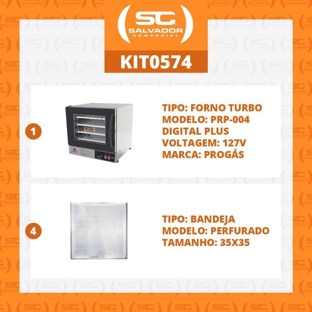 Kit - Forno Turbo Prp-004 Plus Digital 127v Preto + 4 Assadeiras - Progás 127v - 3