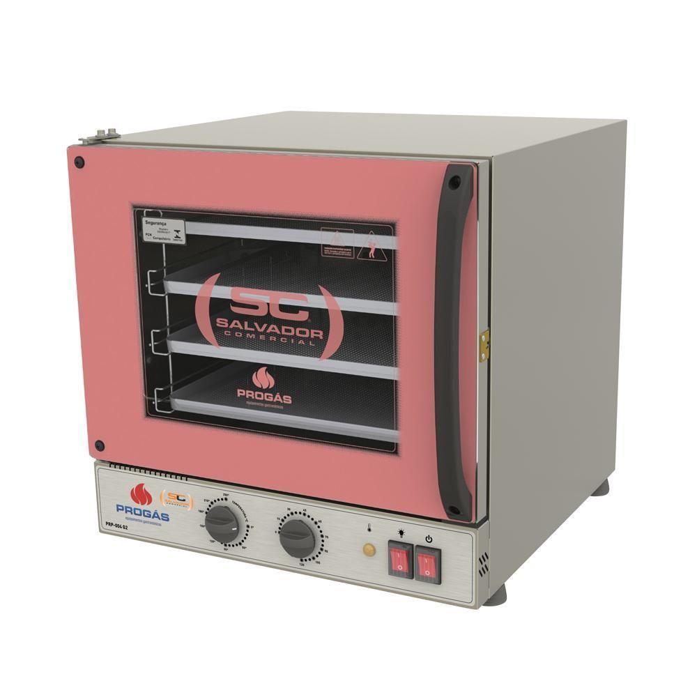 Kit - Forno Turbo Elétrico Fast Oven Prp-004 127v Rosa + 4 Assadeiras Perfuradas - Progás 127v - 7