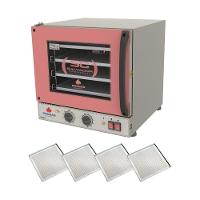 Kit - Forno Turbo Elétrico Fast Oven Prp-004 127v Rosa + 4 Assadeiras Perfuradas - Progás 127v - 1