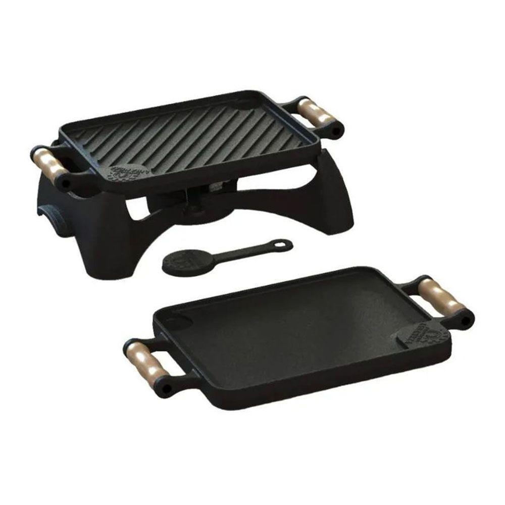 Rechaud Bifeteira a Álcool Dupla Face de Ferro Fundido - 1