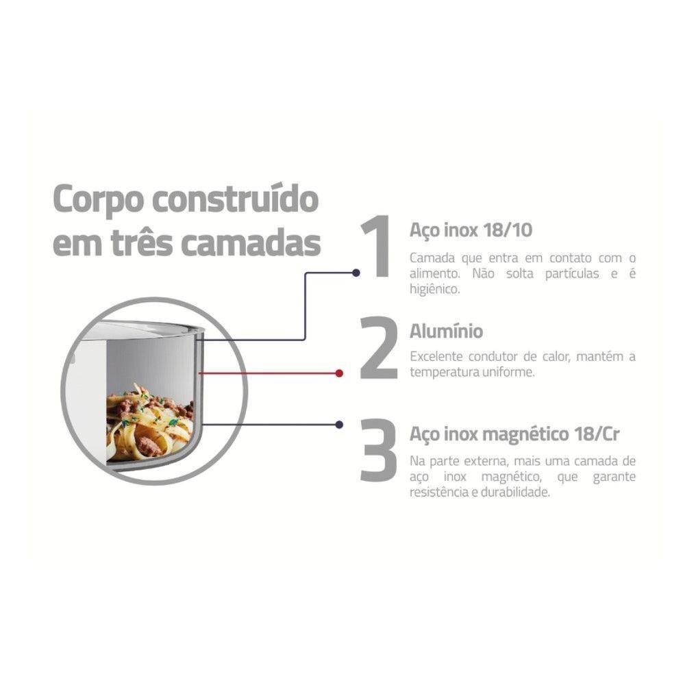 Caçarola Funda 20cm 3,8L Inox Tramontina 62144/200 - 2