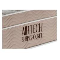 Conjunto Box Casal Queen Size Colchão Airtech Molas Ensacadas Spring Pocket Base Material Sintético Ortobom Preto E Bege - 2