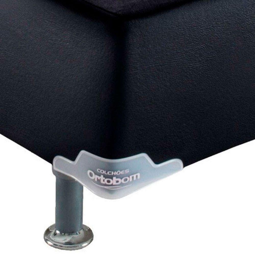 Conjunto Box Casal King Size Colchão Airtech Molas Ensacadas Spring Pocket E Base Material Sintético Ortobom Preto E Bege - 3