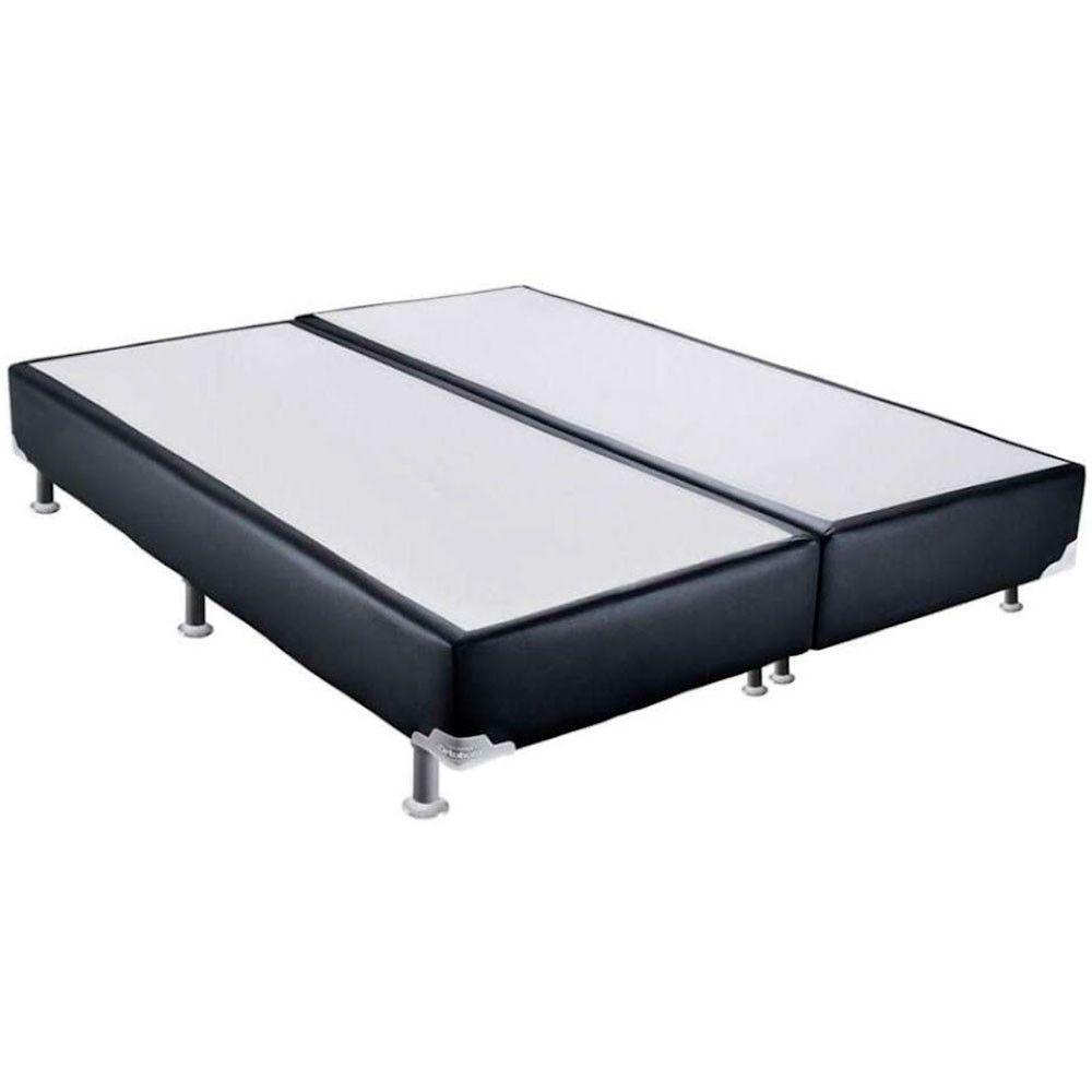 Conjunto Box Casal King Size Colchão Airtech Molas Ensacadas Spring Pocket E Base Material Sintético Ortobom Preto E Bege - 6