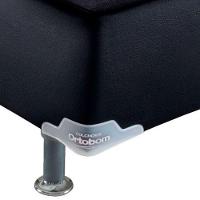 Conjunto Box Casal King Size Colchão Airtech Molas Ensacadas Spring Pocket E Base Material Sintético Ortobom Preto E Bege - 3