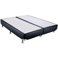 Conjunto Box Casal King Size Colchão Airtech Molas Ensacadas Spring Pocket E Base Material Sintético Ortobom Preto E Bege - 6