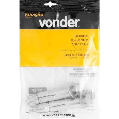 Chumbador Com Parafuso 5/16'' X 2.1/4'' Com 2 Peças Vonder