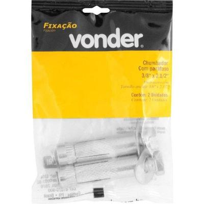 Chumbador Com Parafuso 3/8'' X 2.1/2'' Com 2 Peças Vonder
