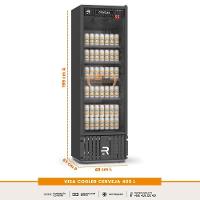 Cervejeira Expositora Porta Vidro 400l Vcce400pvpp Preta 220v Refrimate Com Chopeira 3,5l 220v - 3