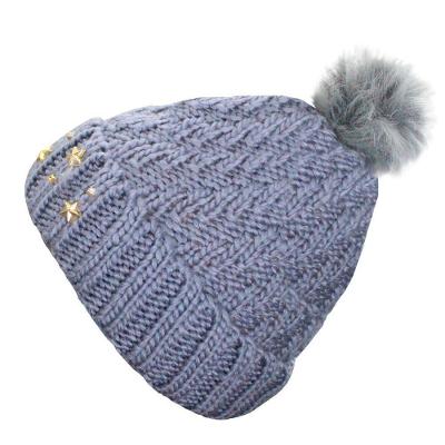 Touca Gorro Adulto Cinza Pompom Tamanho único