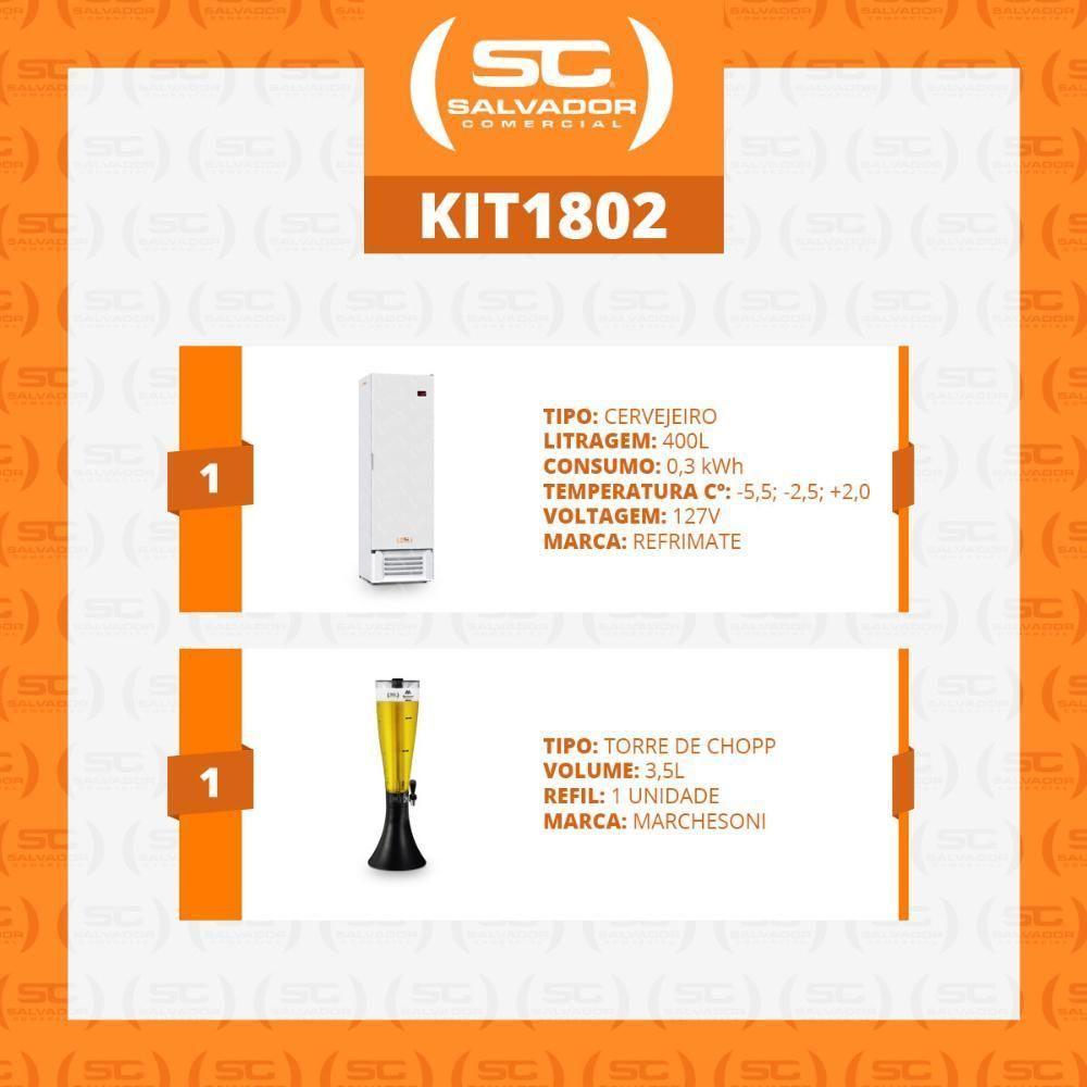 Cervejeira Expositora Porta Sólida 400l Vcc400s Branca 127v Refrimate Com Chopeira 3,5l 127v - 2