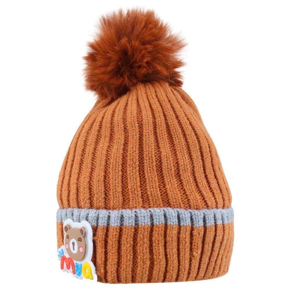 Touca Gorro Infantil Marrom Ursinho Tamanho único - 1