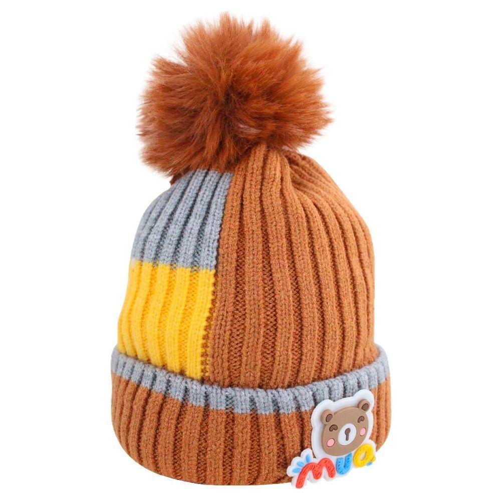 Touca Gorro Infantil Marrom Ursinho Tamanho único - 3