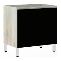 Balcão De Cozinha Sem Tampo 80cm 2 Portas Lis Luciane Móveis Legno Crema Com Preto Tx - 2