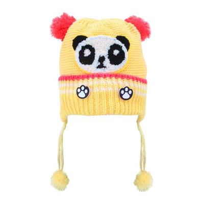 Touca Gorro Infantil Amarela Panda Tamanho único
