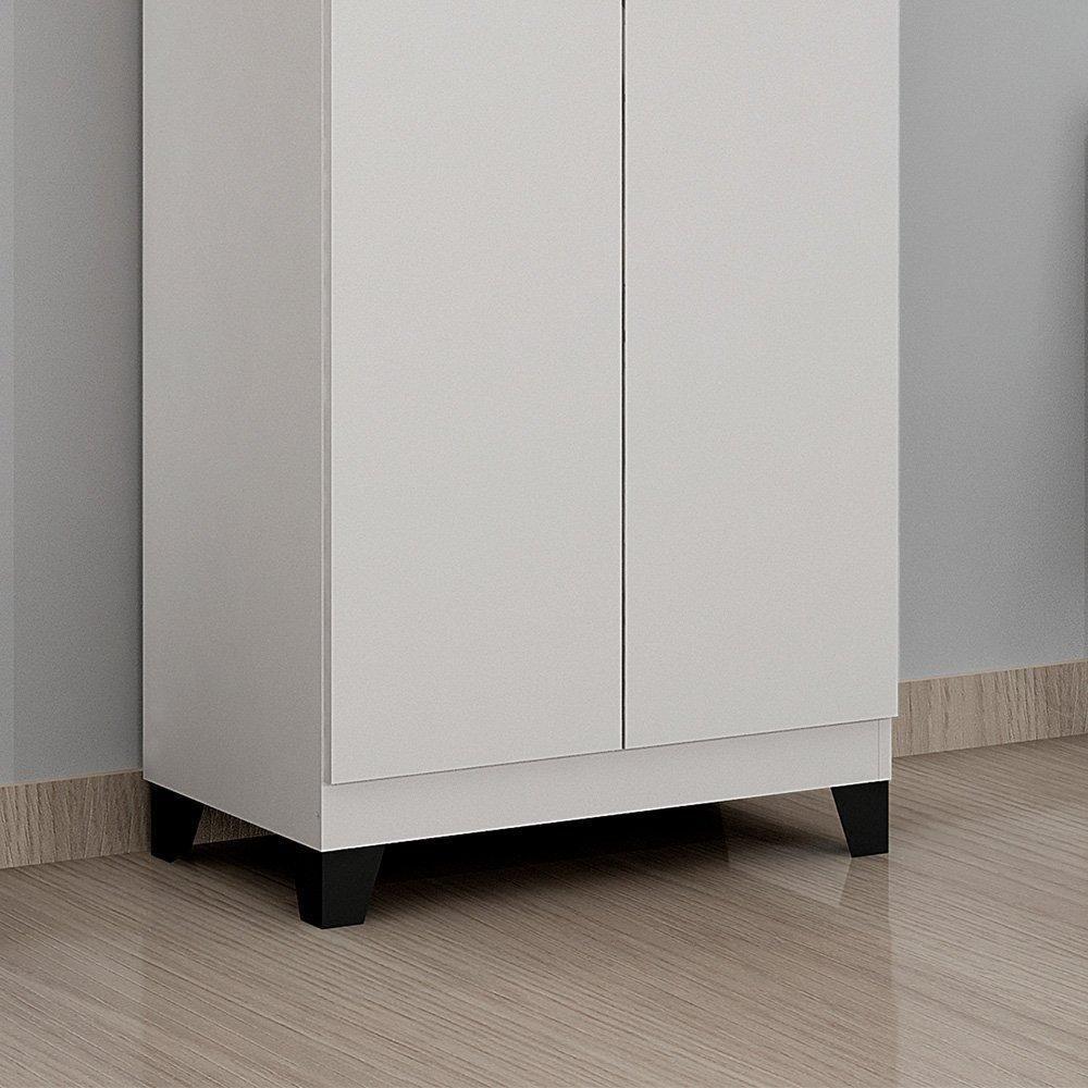 Armário Multiuso Valdemóveis C/2 P 5 Prateleiras/Pés Branco - 2