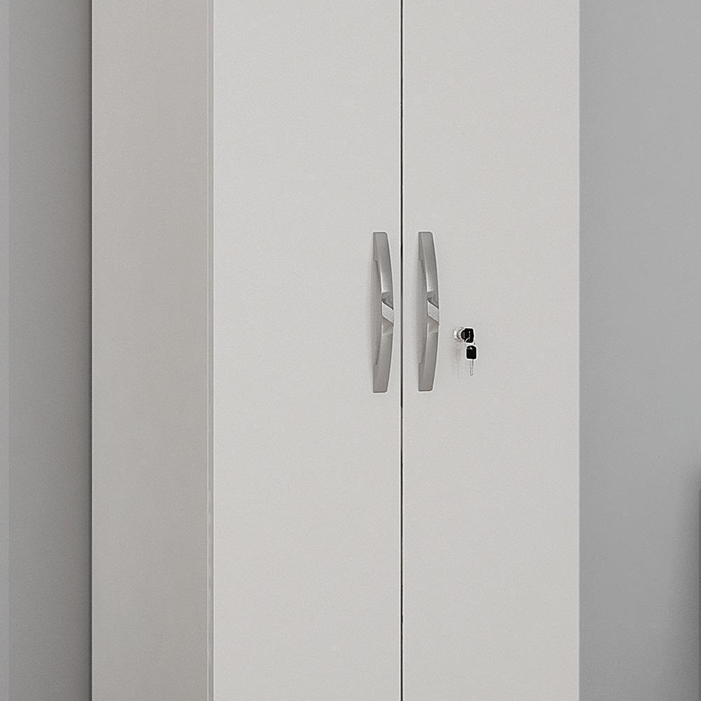 Armário Multiuso Valdemóveis C/2 P 5 Prateleiras/Pés Branco - 3