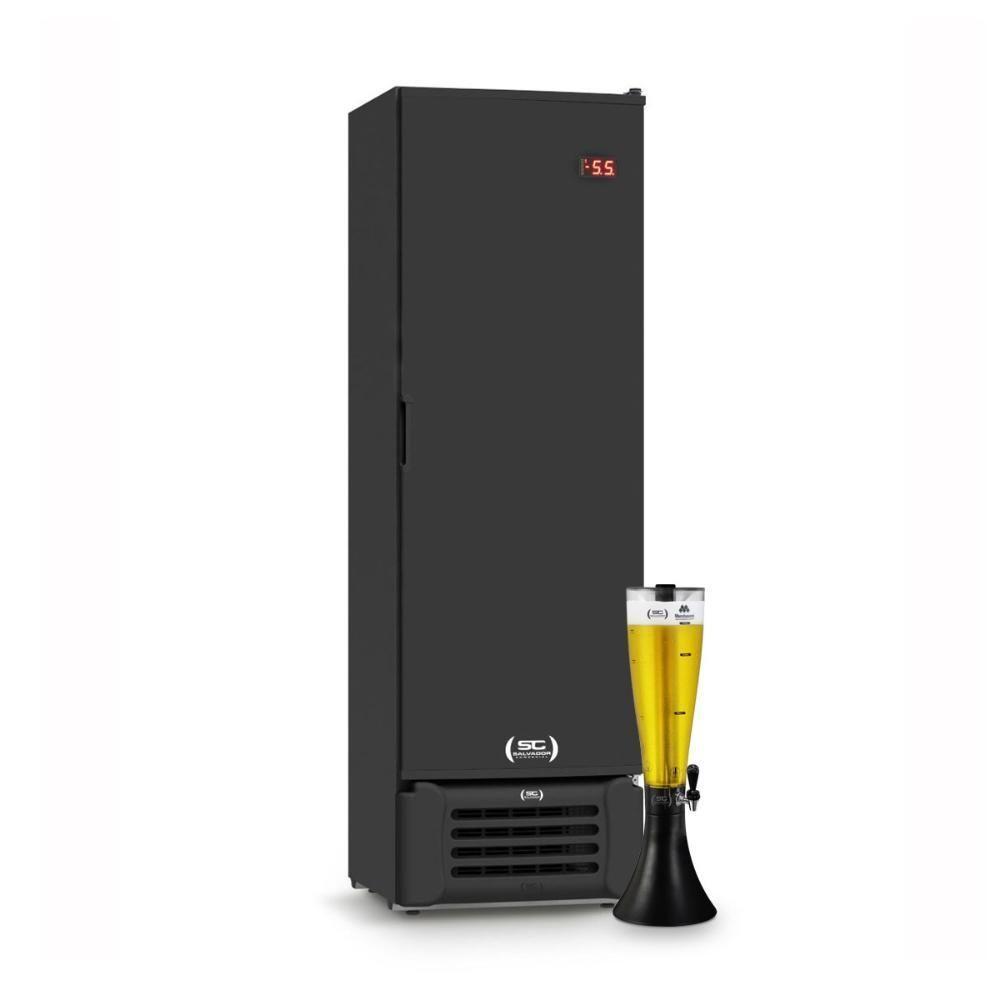 Cervejeira Expositora Porta Sólida 400l Vcc400s Preta 220v Refrimate Com Chopeira 3,5l 220v - 1