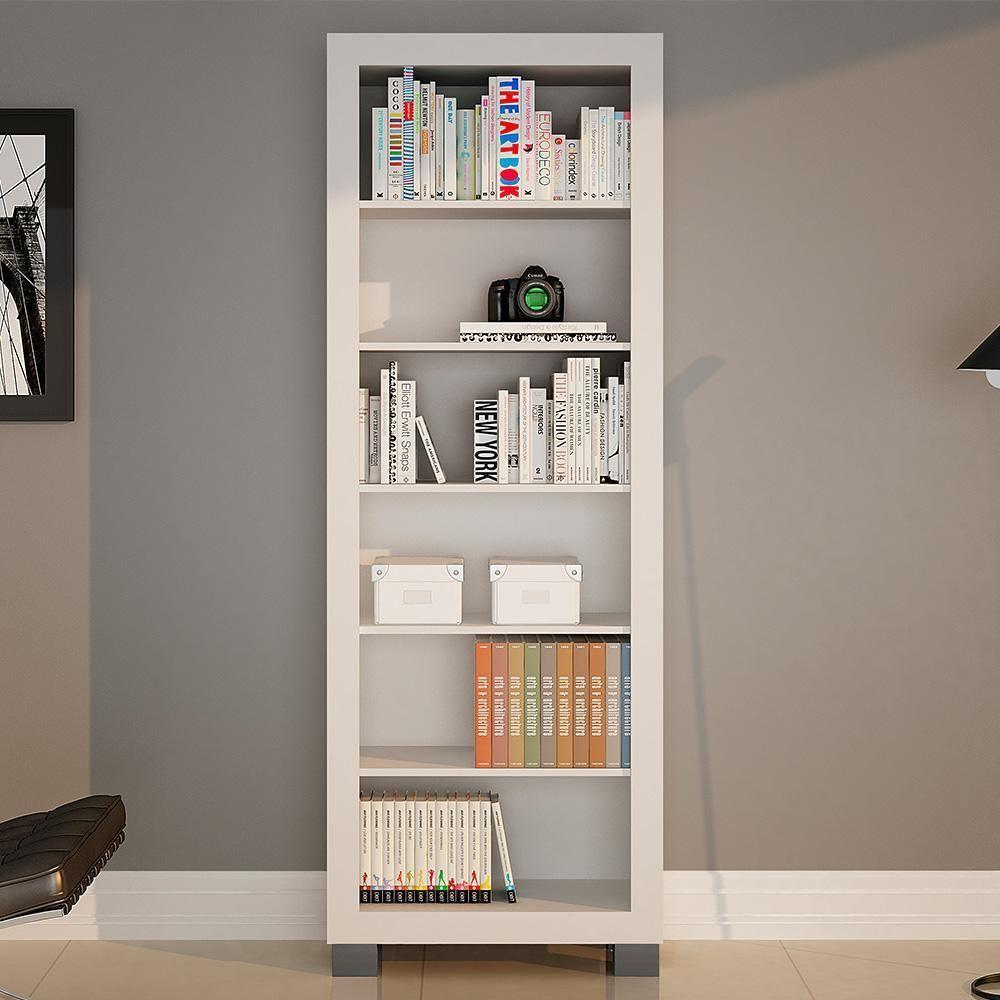 Armário Multiuso Valdemóveis Flex C/5 Prateleiras/Pés Branco - 1