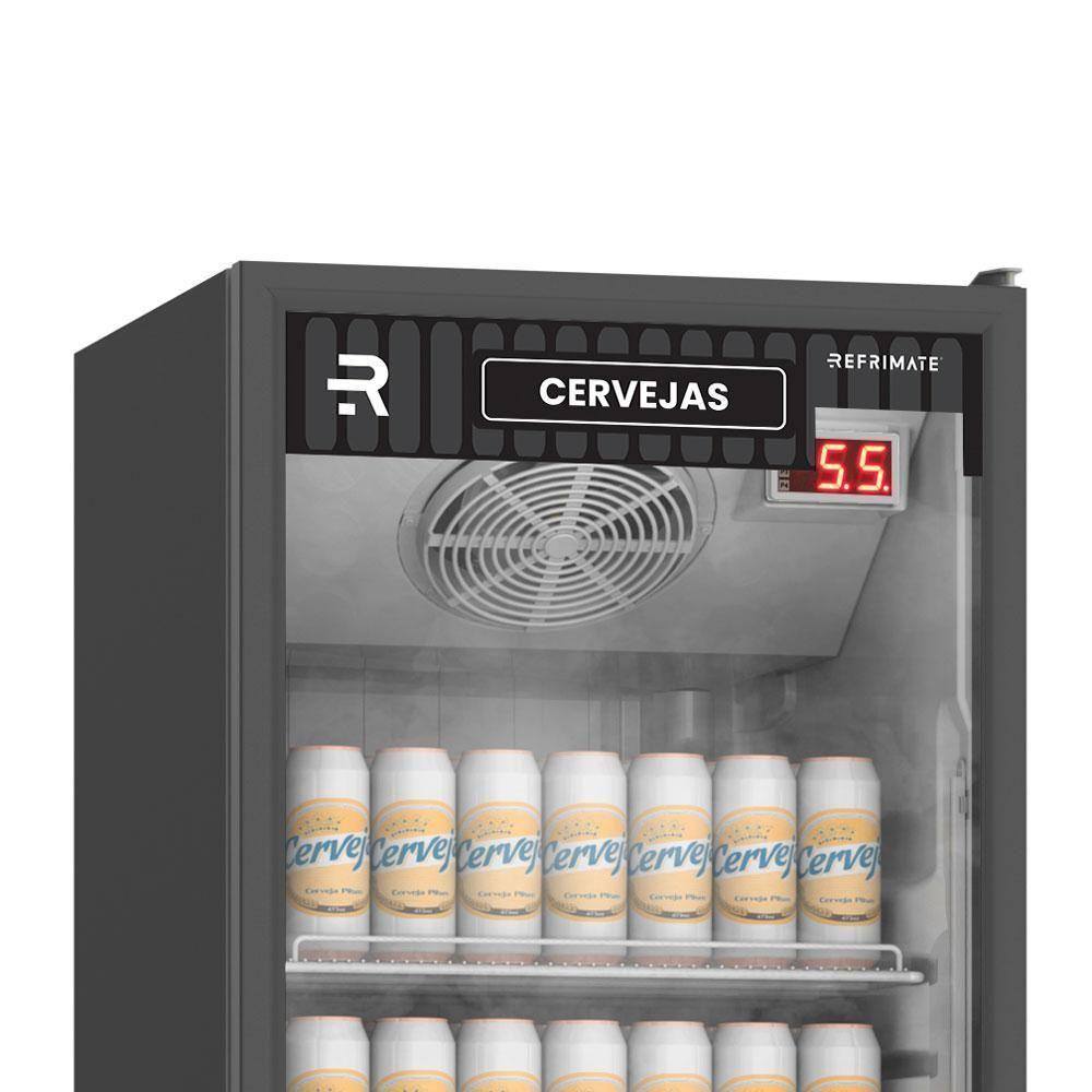 Cervejeira Expositora Porta Vidro 400l Preta E Branca 220v Refrimate Com Chopeira 3,5l 220v - 2