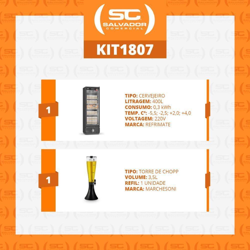 Cervejeira Expositora Porta Vidro 400l Preta E Branca 220v Refrimate Com Chopeira 3,5l 220v - 3