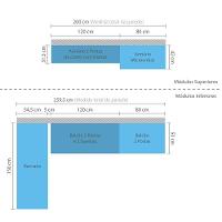Cozinh e Bancada Armários Balcões E Nicho Micoondas Mel - 3